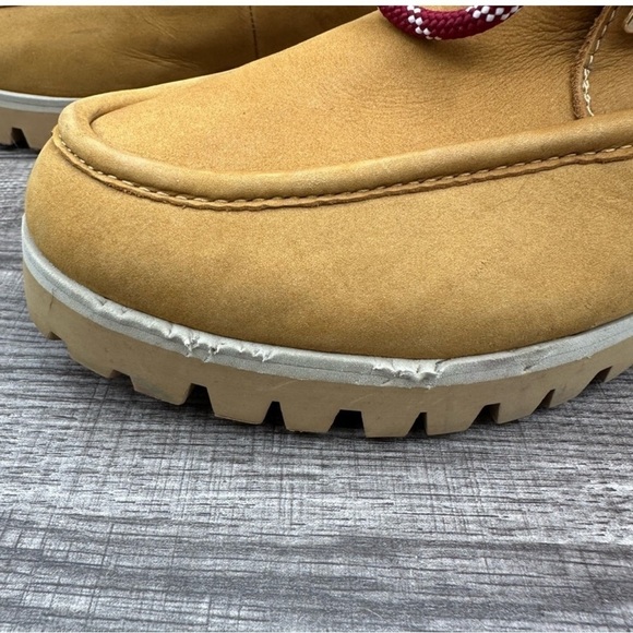 ANTHROPOLOGY CECILIA NY TILDEN woman tan luxury work boot with colorful top 9M - Picture 11 of 13